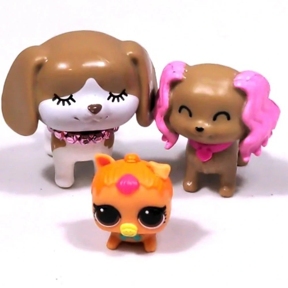 Barbie Chelsea Pets Dog Puppy Honey & L.O.L. Surprise Orange Cat Pet Lot Retired